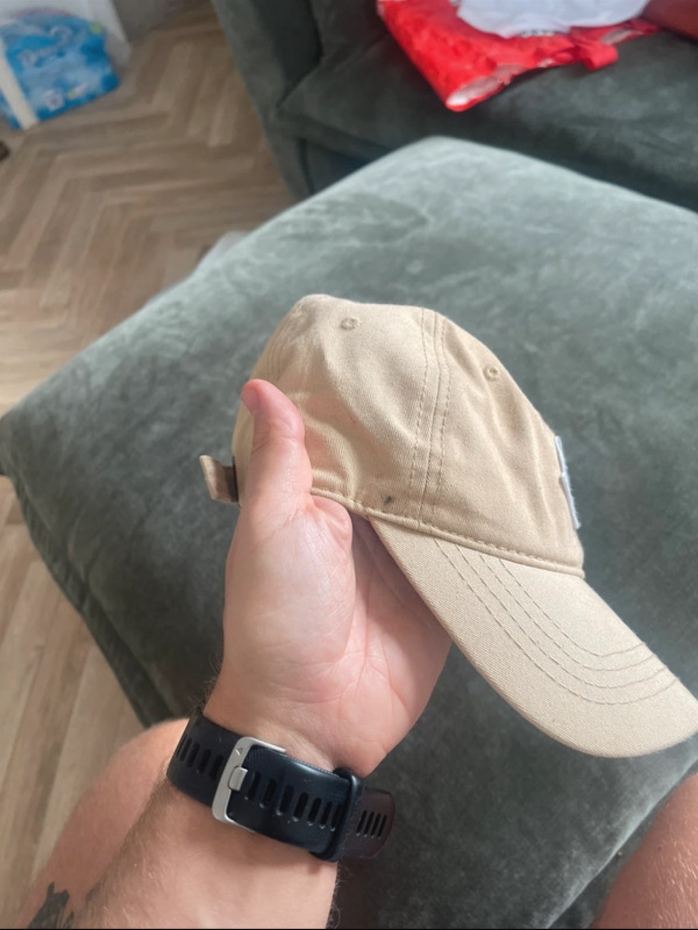 Moncler Tan Embroidered Logo Baseball Cap - Picture 3 of 9